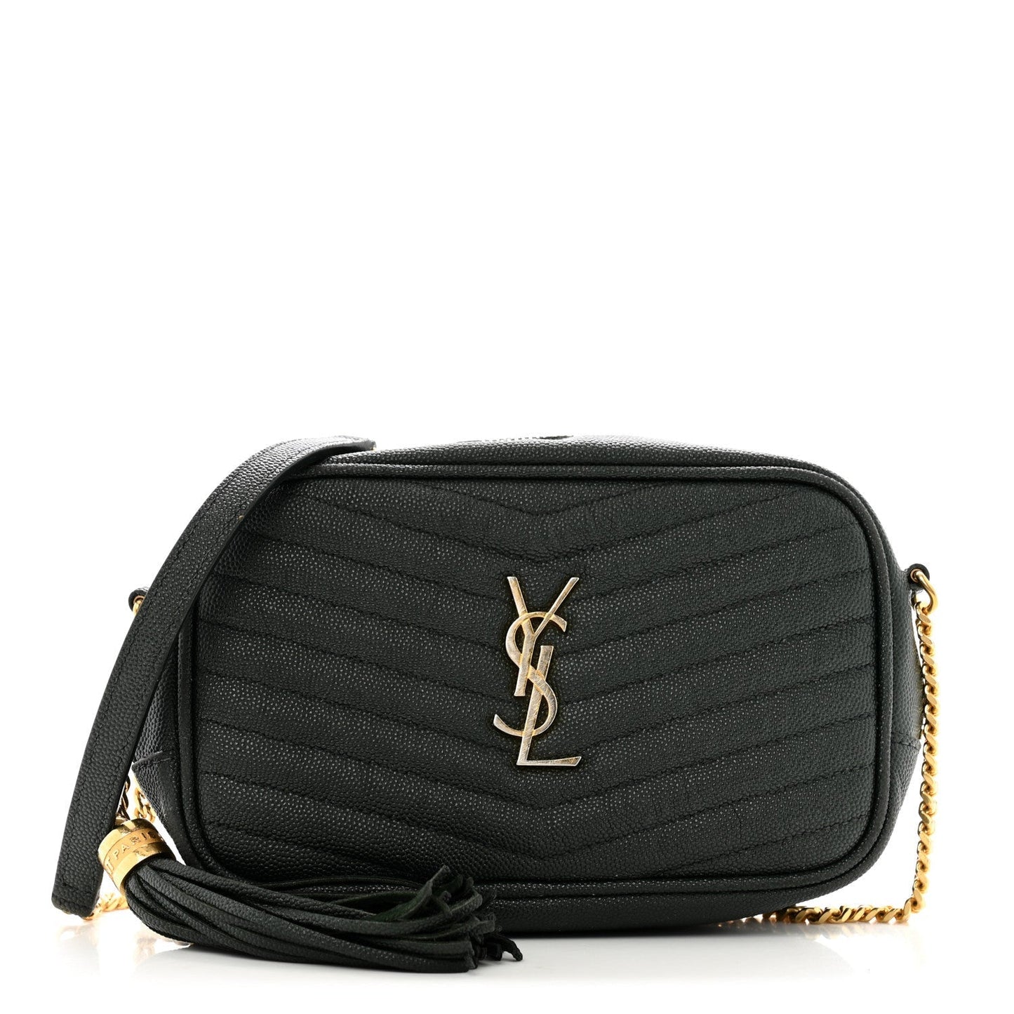 Saint Laurent Grain De Poudre Matelasse Monogram Mini Lou Camera Bag New Vert Fonce