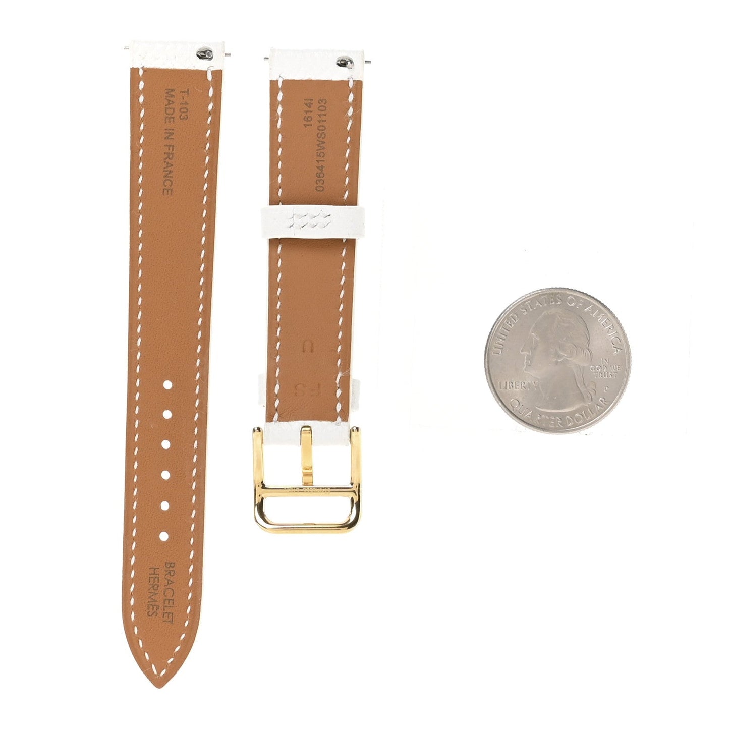 Hermes Epsom Heure H Hour Watch PM Strap White