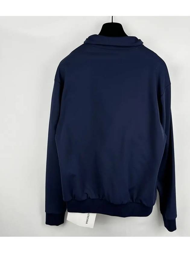 Luxury Balenciaga Trending 2026 Logo Zip-Up Jacket Navy