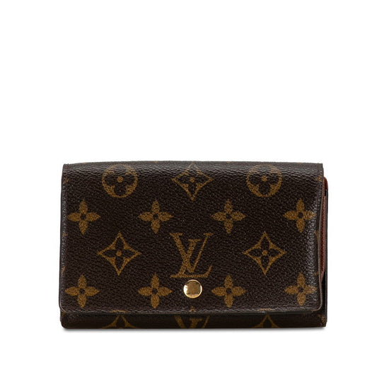 Louis Vuitton Monogram Portemone Vie Tresor Double Fold Wallet M61730 Brown PVC Leather Louis Vuitton