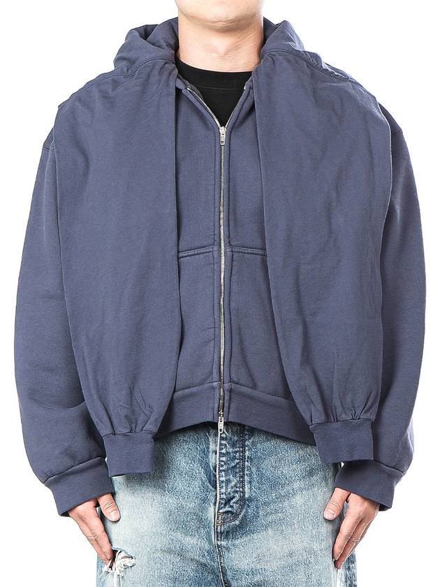 Luxury Balenciaga Trending 2026 Incognito Zip-Up Hoodie Blue
