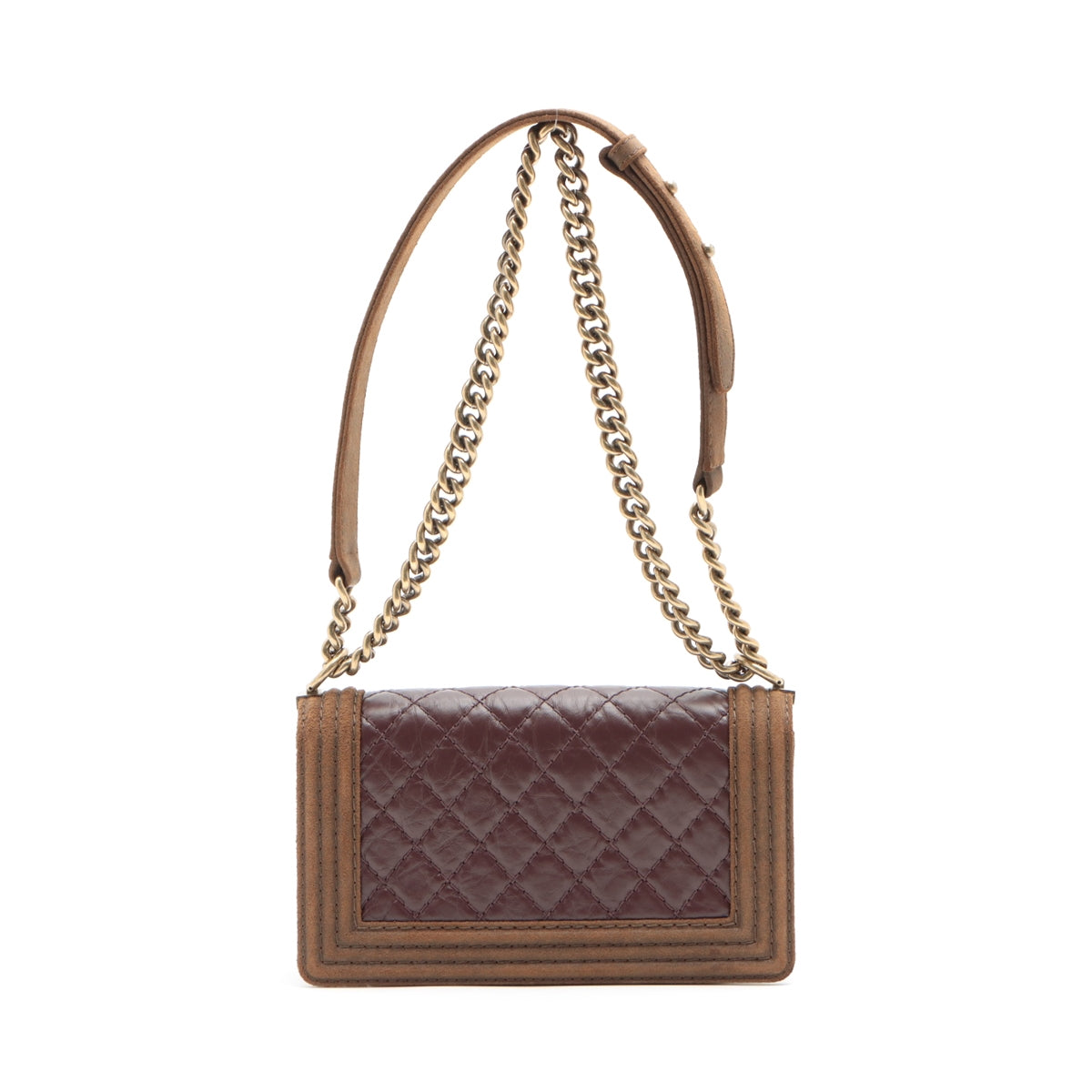 Chanel Boy Chanel Leather X Sword Chain Shoulder Bag Brown Gold  18th