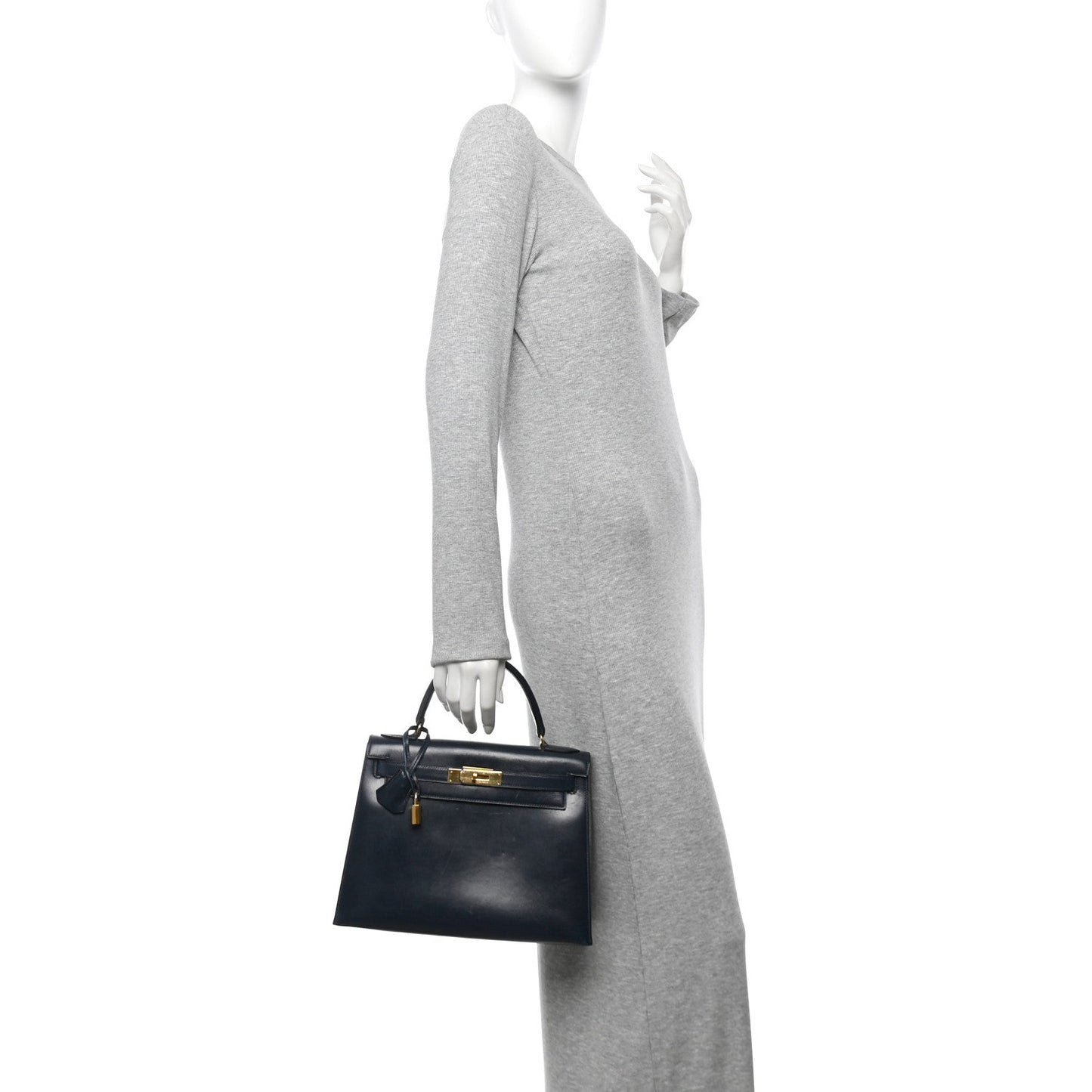 Hermes Box Kelly Sellier 28 Bleu Marine