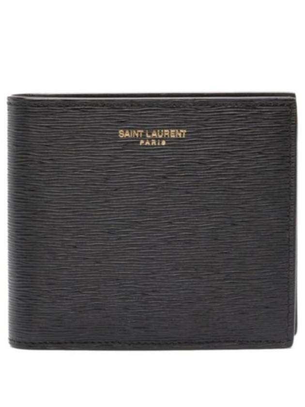 Luxury Saint Laurent Trending 2025 East West Leather Half Wallet Black