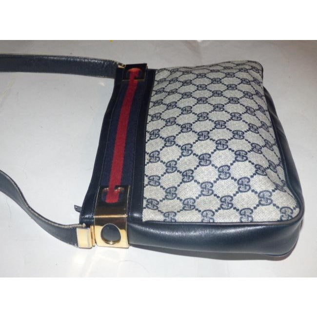 Gucci Vintage Pursesdesigner Purses Shades Of Blue With Large G Logo Coated Canvas And Leather Shoul
