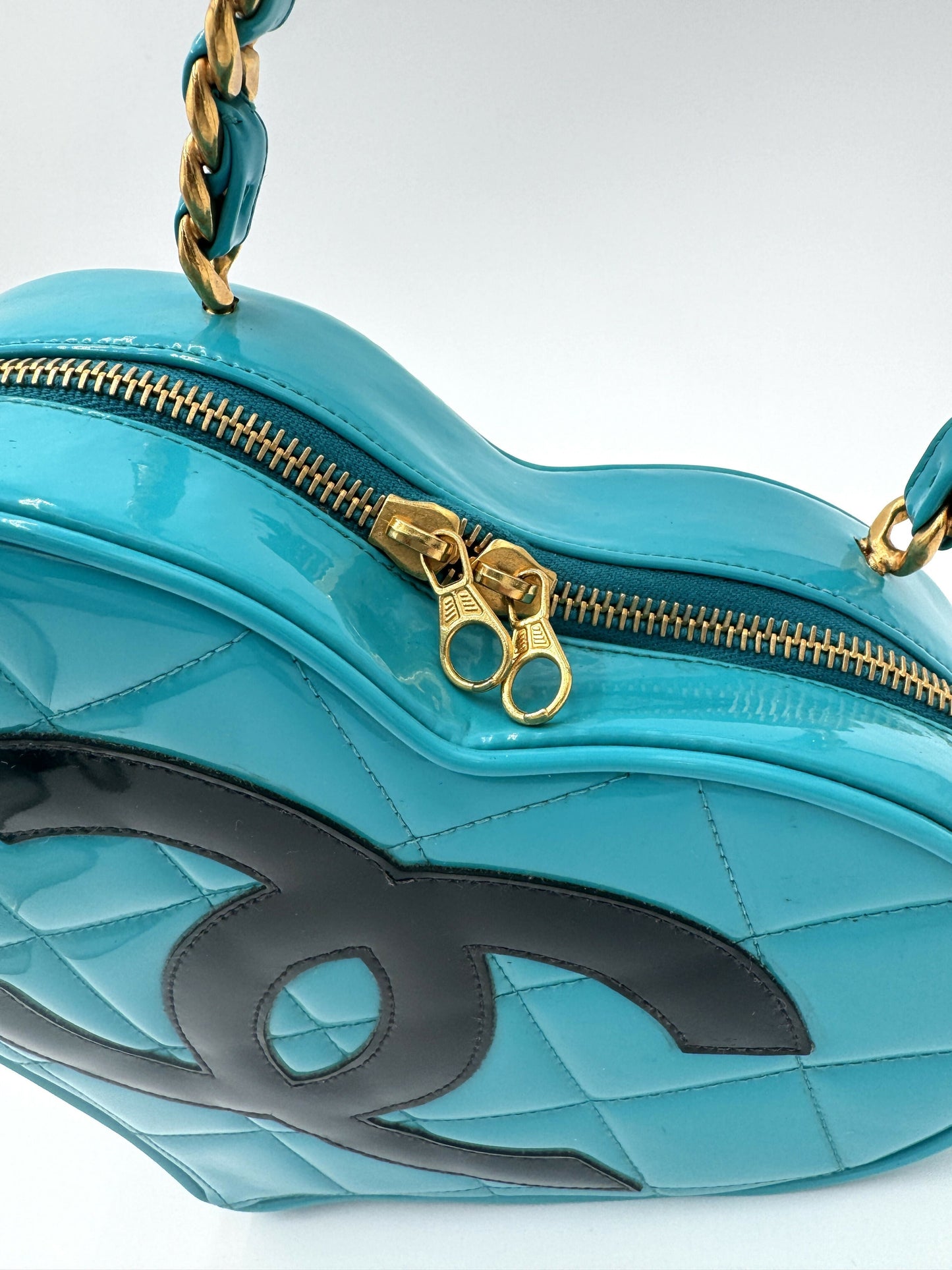 Chanel 1995  Barbie Blue & Black Heart Vanity Bag