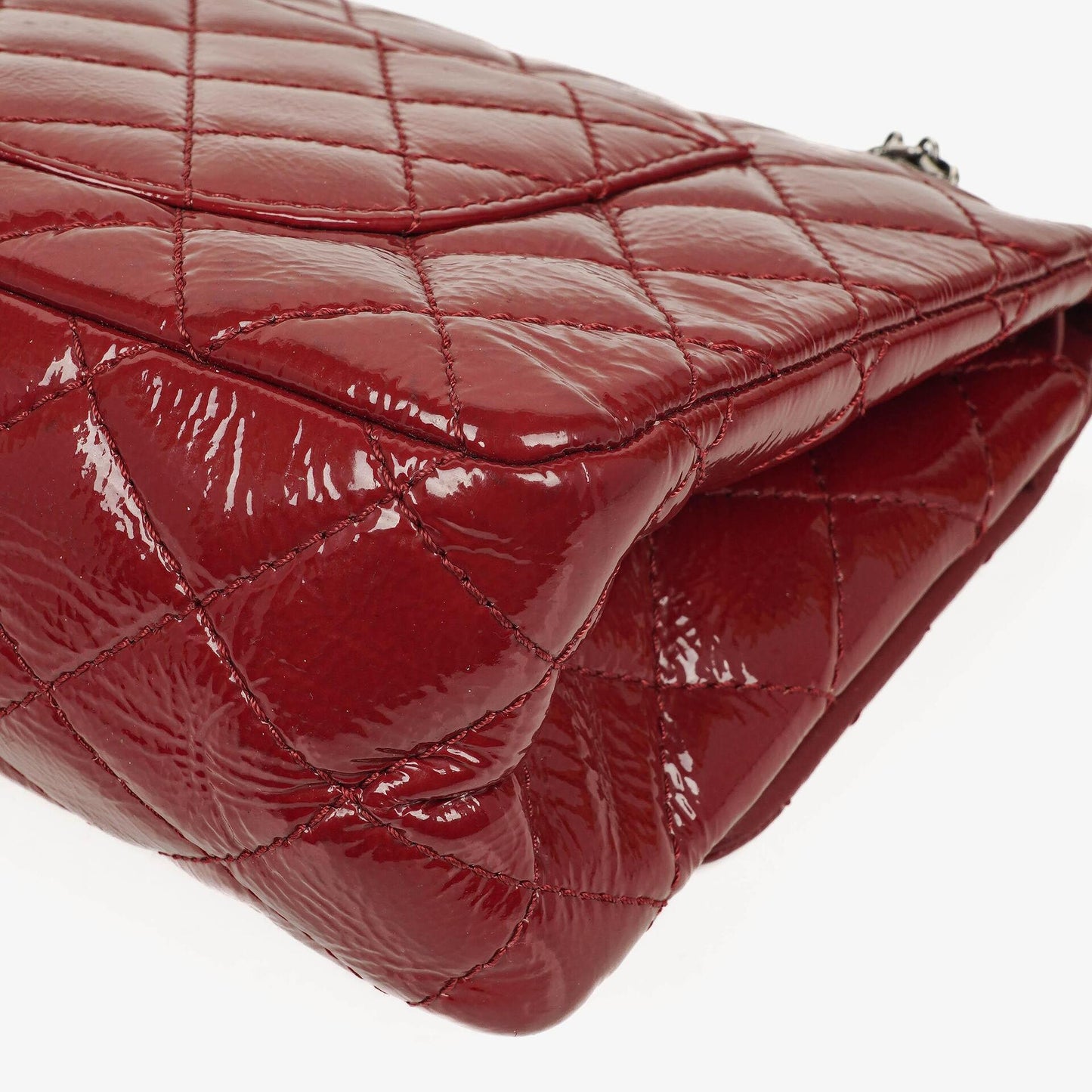 Chanel 2.55 226 Reissue Red Crinkled Patent Leather Flap Bag With Ruthenium Hardware