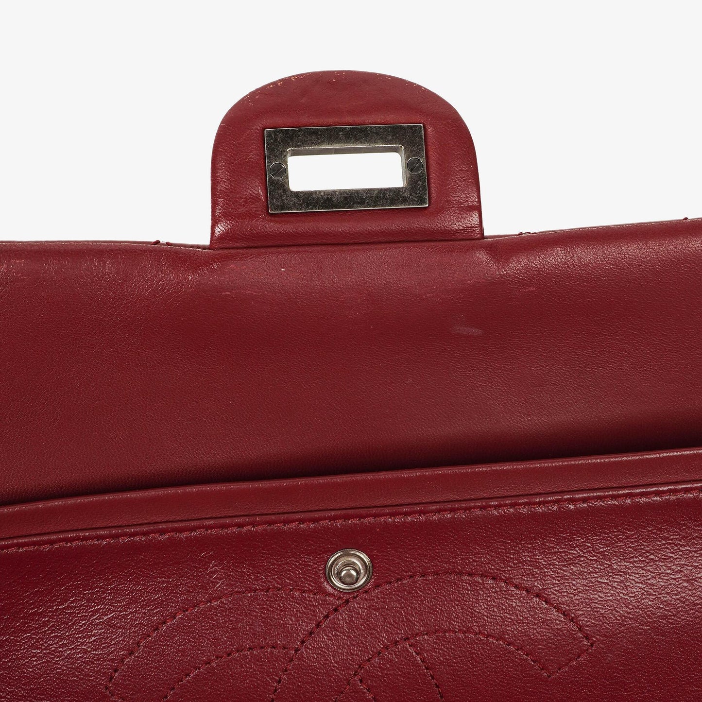 Chanel 2.55 226 Reissue Red Crinkled Patent Leather Flap Bag With Ruthenium Hardware