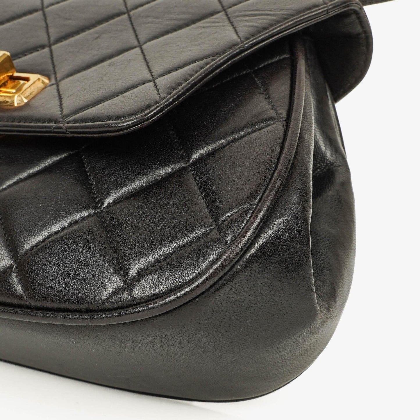 Chanel 2.55 Black Quilted Lambskin Top Handle Flap Bag