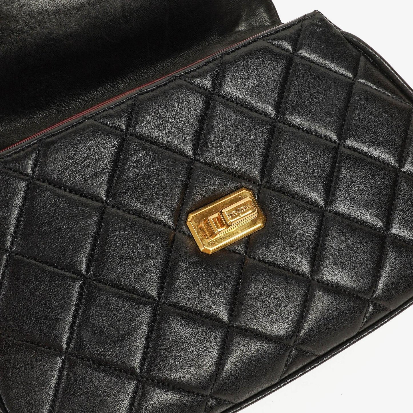 Chanel 2.55 Black Quilted Lambskin Top Handle Flap Bag