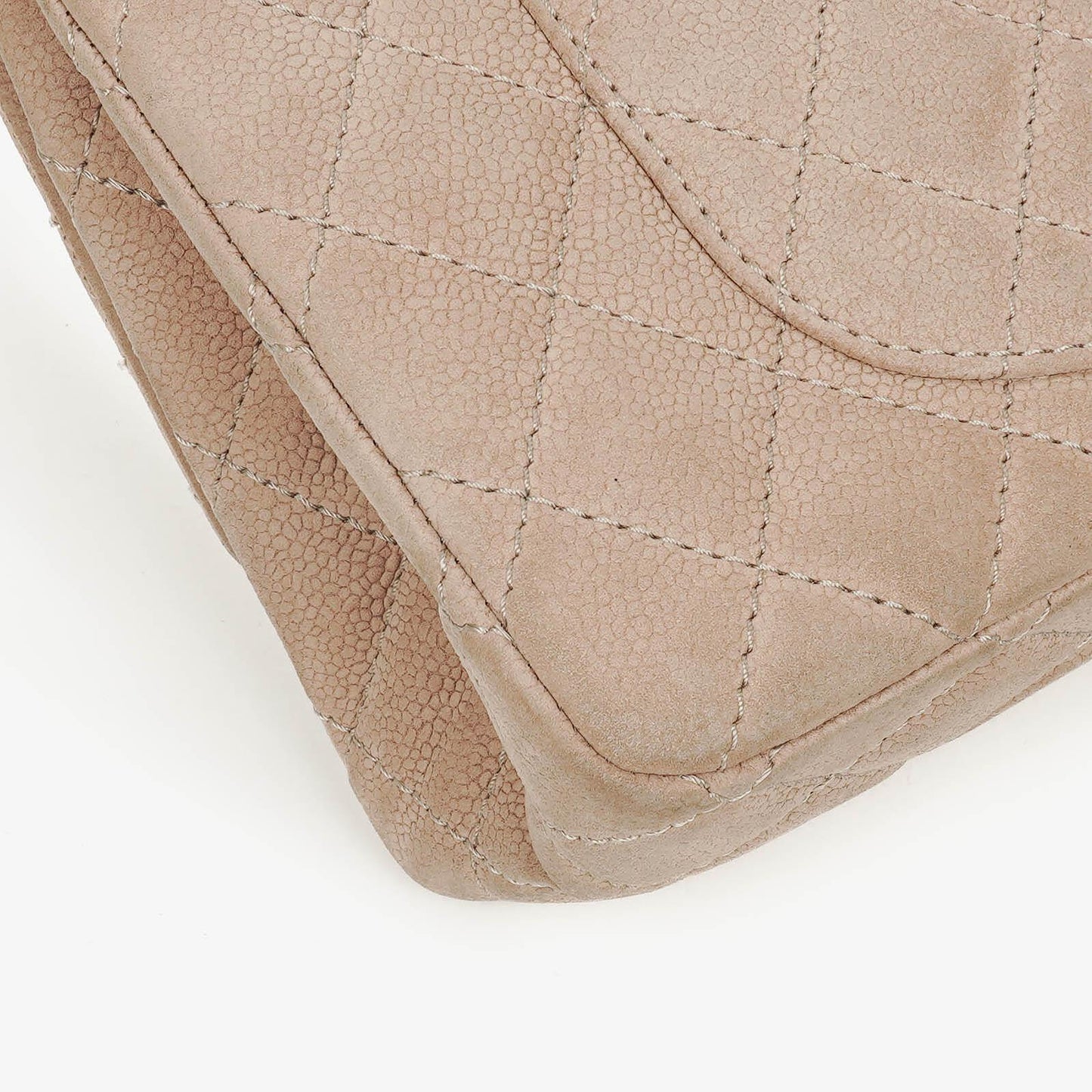 Chanel 2.55 Reissue 227 Flap Bag Beige Quilted Caviar With Gold-Tone Hardware