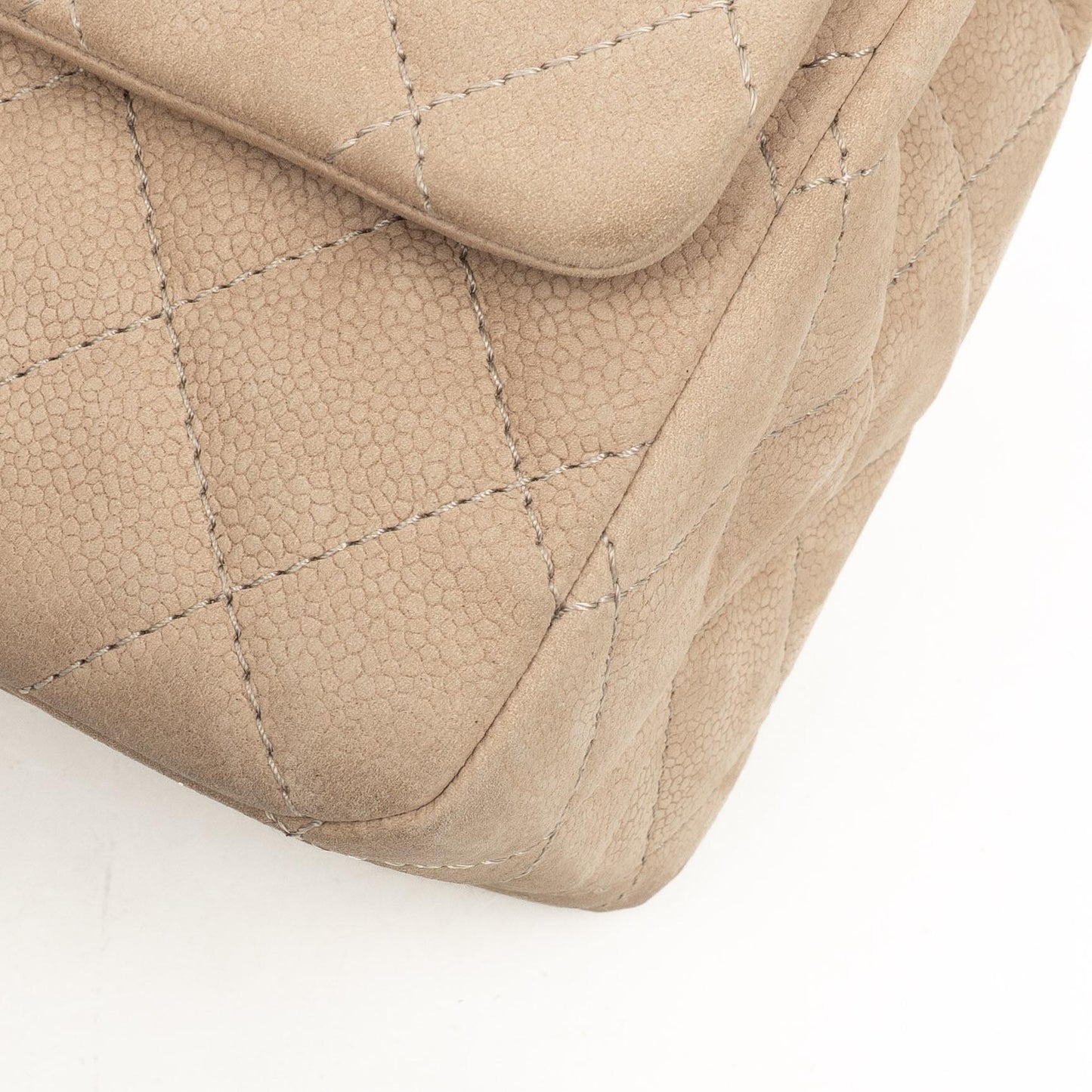 Chanel 2.55 Reissue 227 Jumbo Flap Bag Beige Quilted Caviar With Gold-Tone Hardware