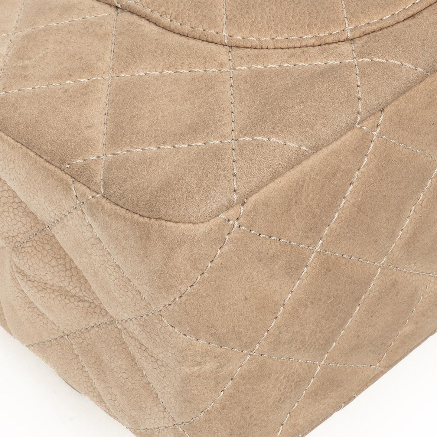 Chanel 2.55 Reissue 227 Jumbo Flap Bag Beige Quilted Caviar With Gold-Tone Hardware