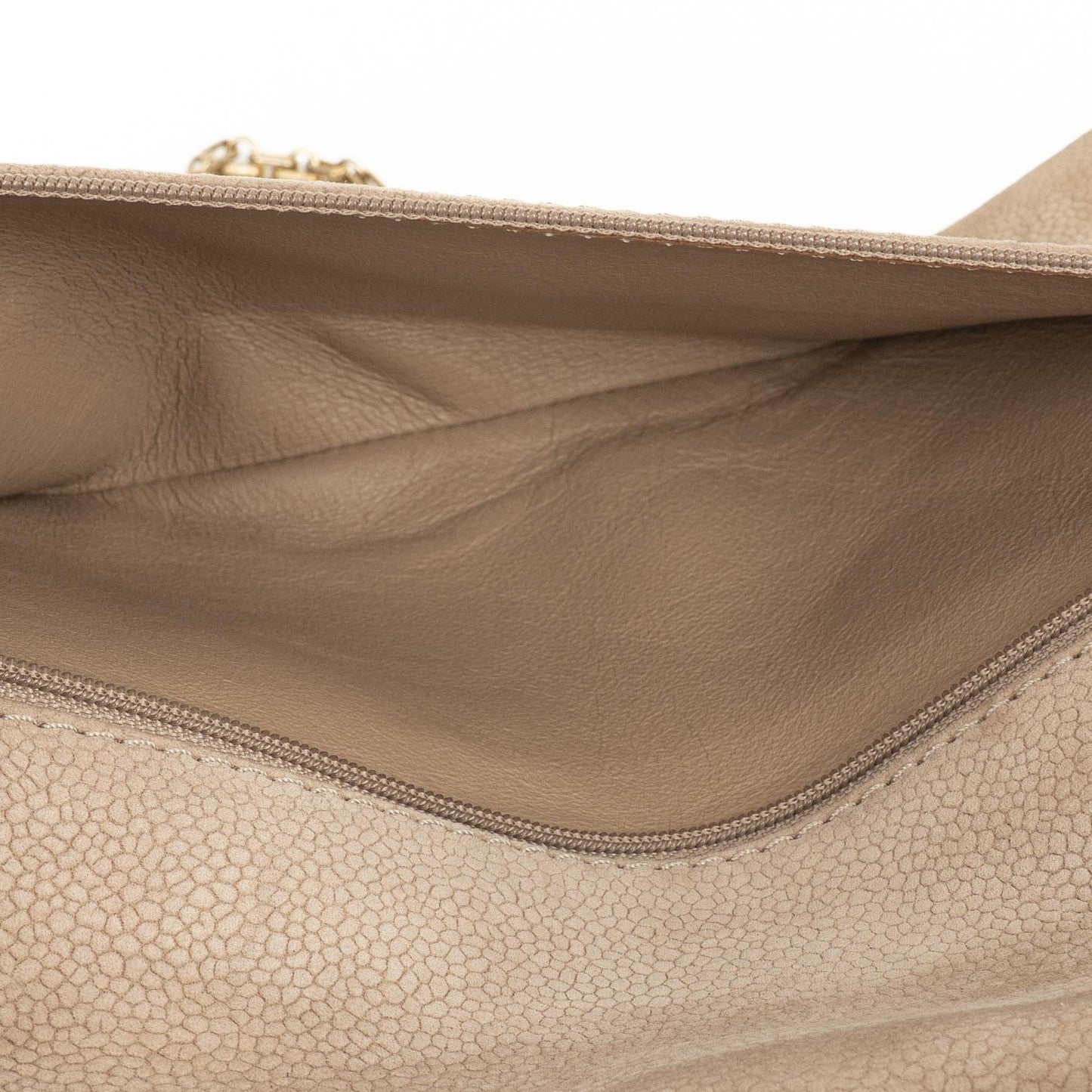 Chanel 2.55 Reissue 227 Jumbo Flap Bag Beige Quilted Caviar With Gold-Tone Hardware