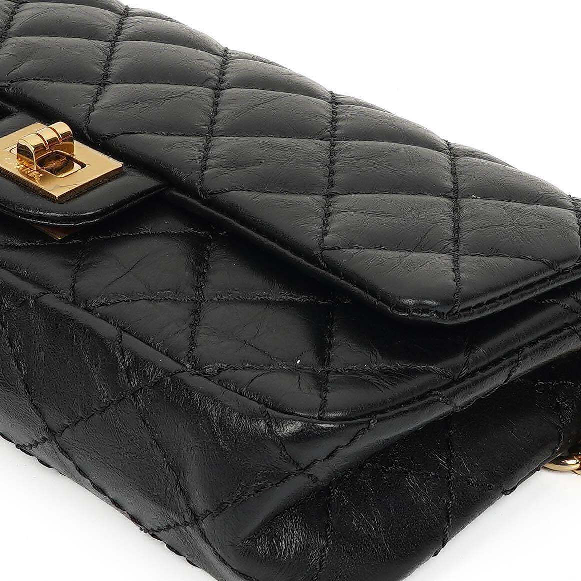 Chanel 2.55 Reissue Black Quilted Aged Calfskin Flap Belt Bag