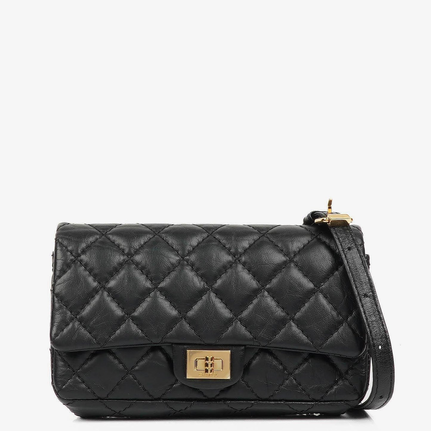 Chanel 2.55 Reissue Black Quilted Aged Calfskin Flap Belt Bag
