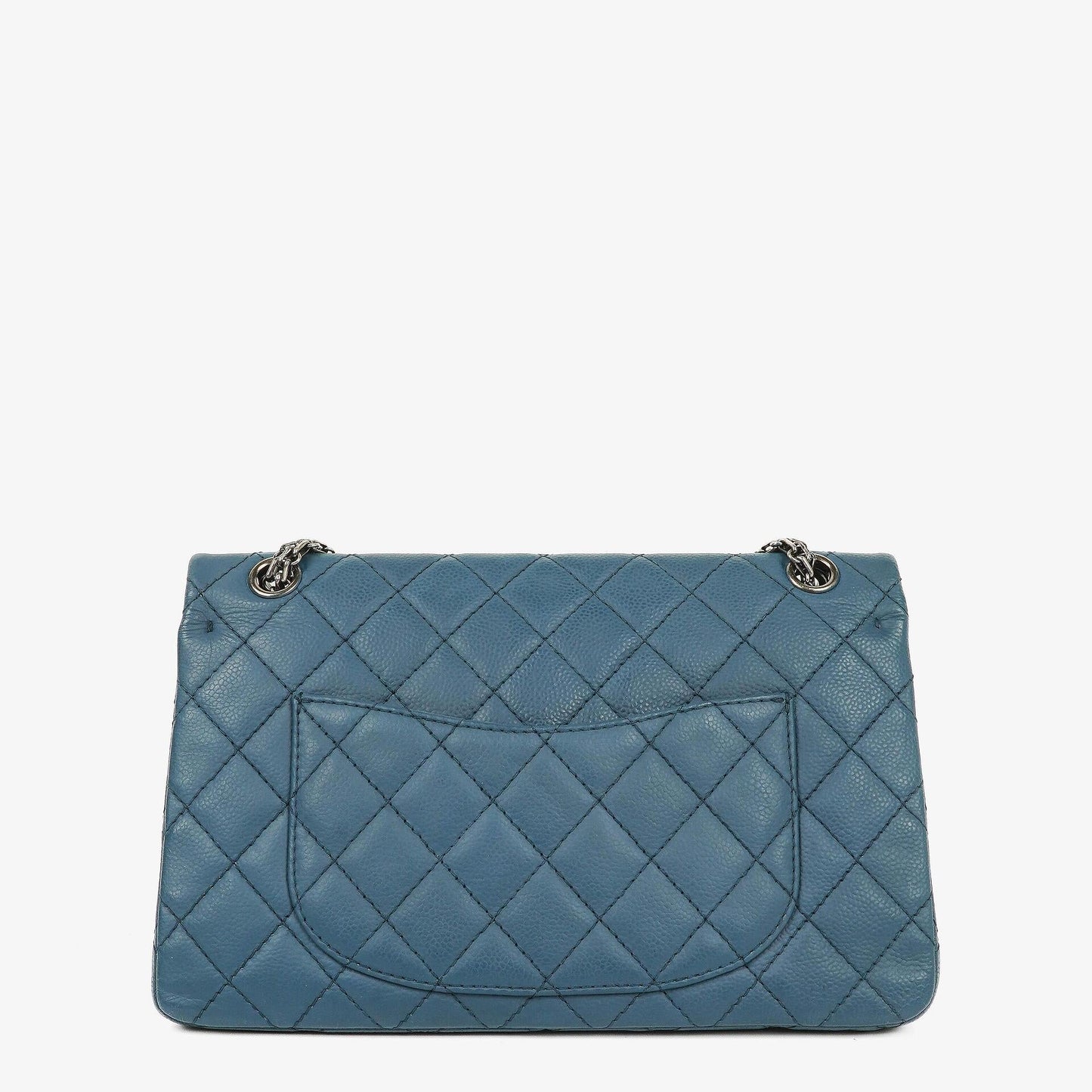 Chanel 2.55 Reissue Blue Caviar Quilted Leather Double Flap Bag With Ruthenium Hardware