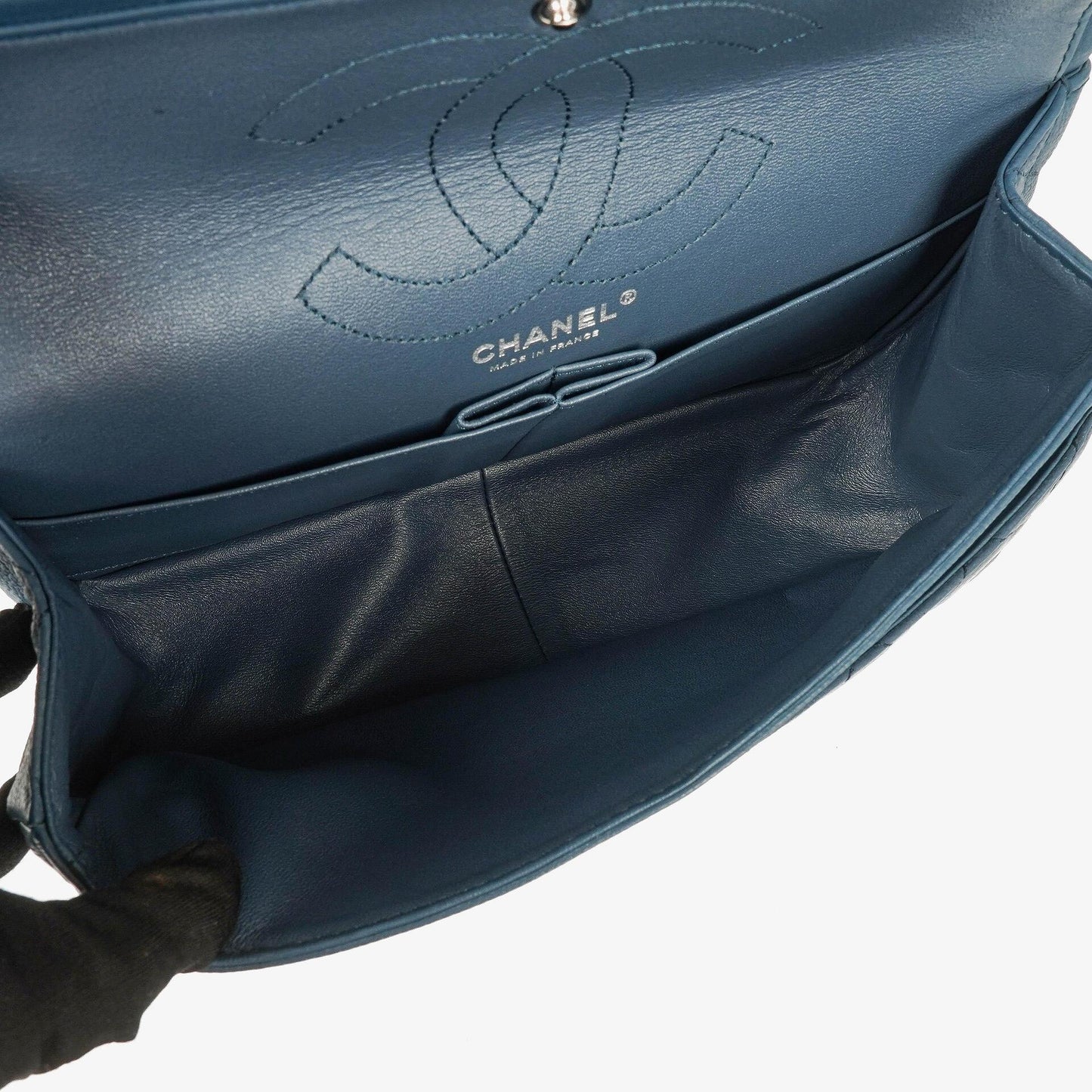 Chanel 2.55 Reissue Blue Caviar Quilted Leather Double Flap Bag With Ruthenium Hardware