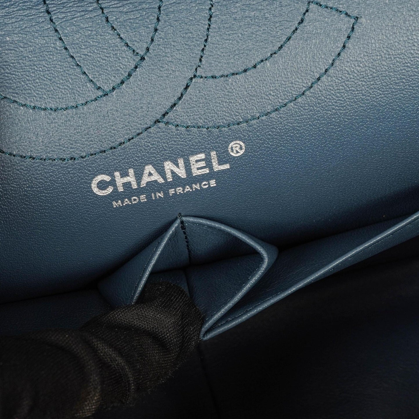 Chanel 2.55 Reissue Blue Caviar Quilted Leather Double Flap Bag With Ruthenium Hardware
