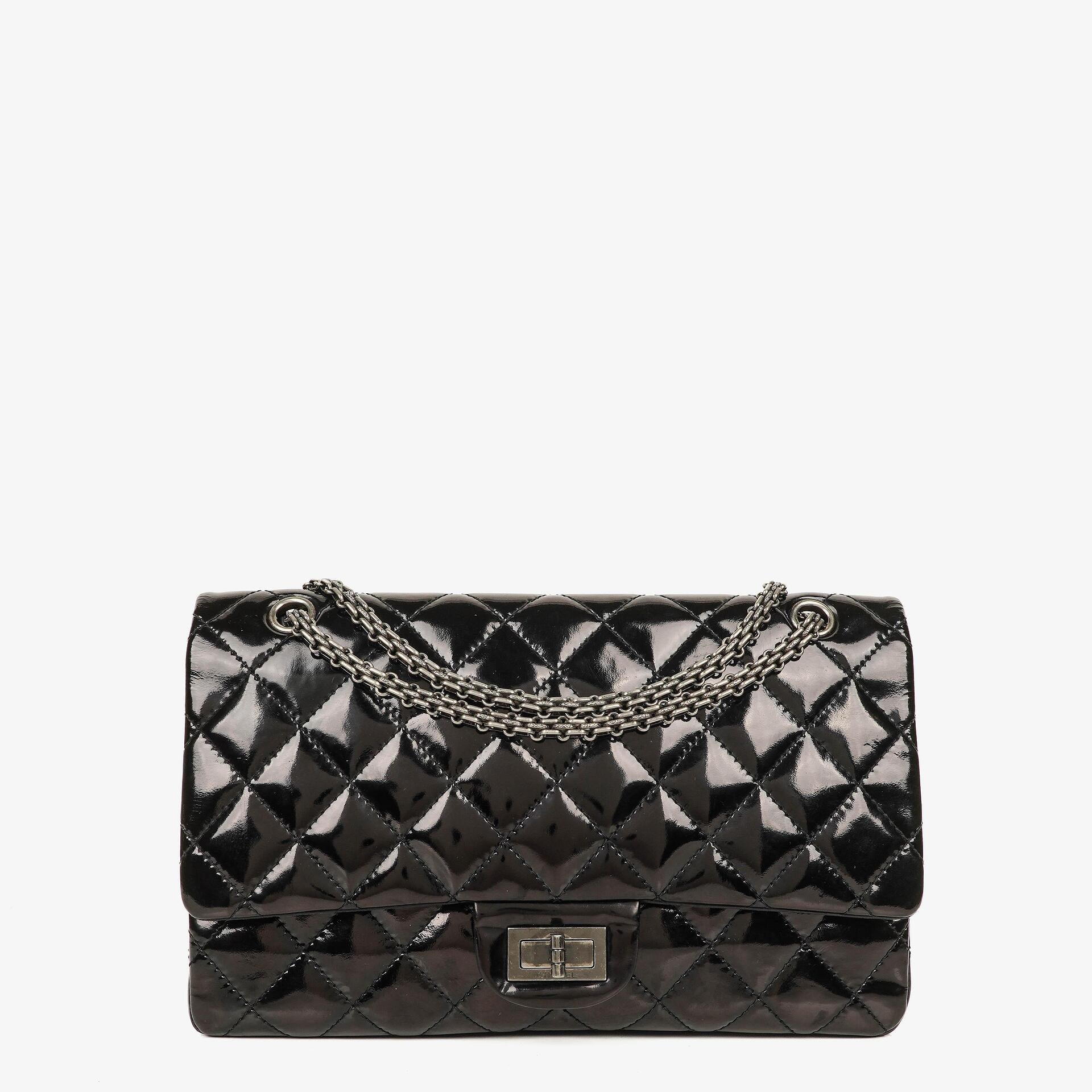 Chanel 2.55 Reissue Double Flap Patent Leather 227 With Ruthenium Hardware