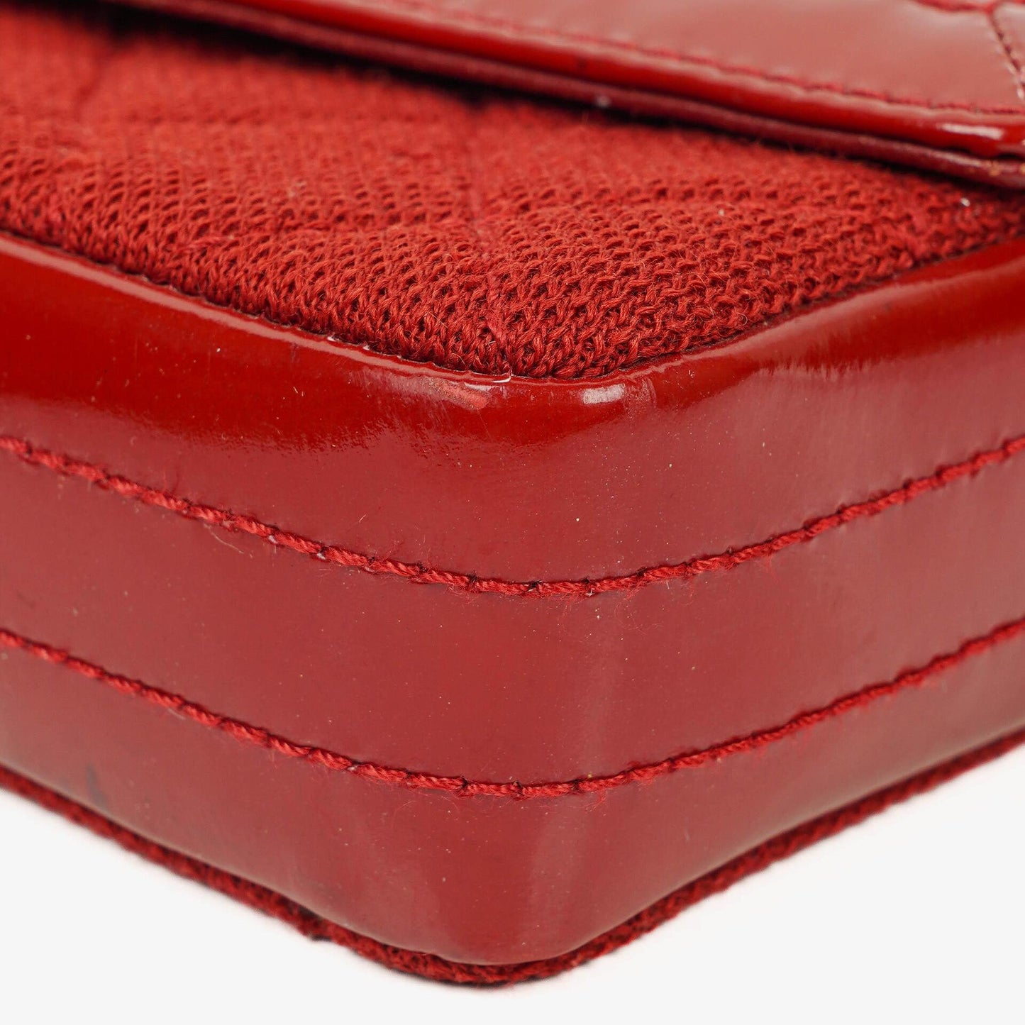 Chanel 2.55 Reissue East West Red Patent Jersey Quilted Flap Bag