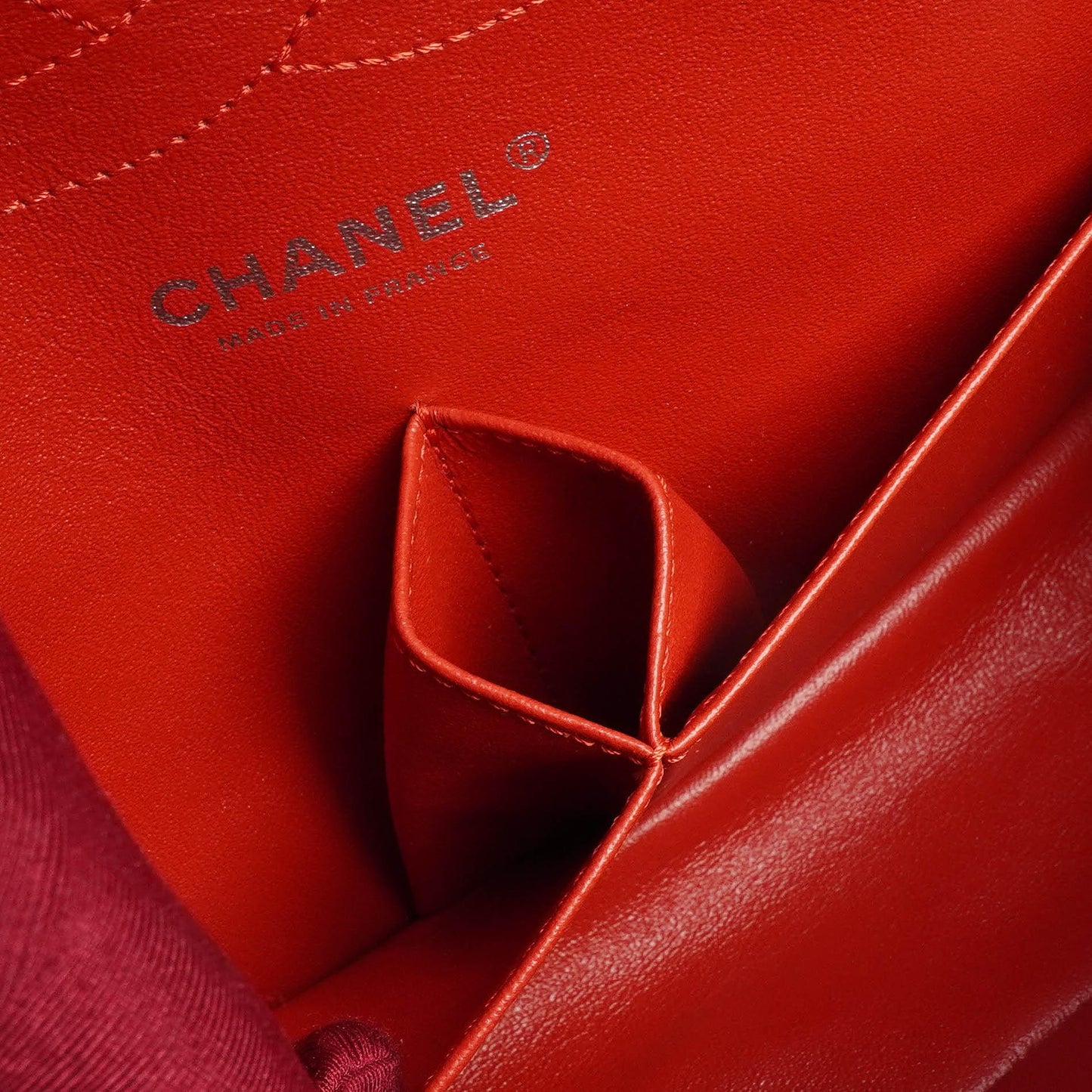 Chanel 2.55 Reissue Medium Double Flap Bag in Red Suede and Silver Leather