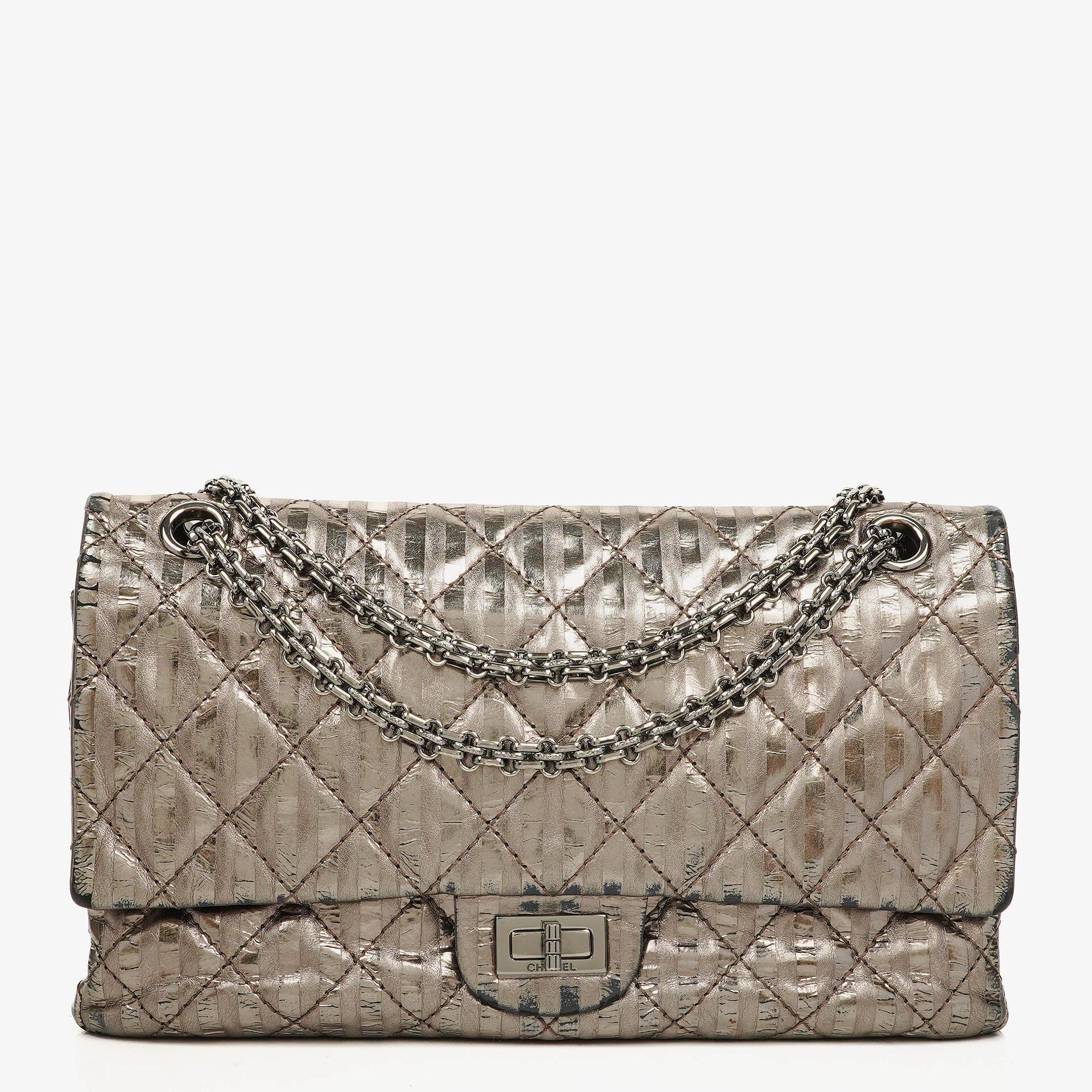 Chanel 2.55 Reissue Metallic Bronze Calfskin Striped 226 Flap Bag
