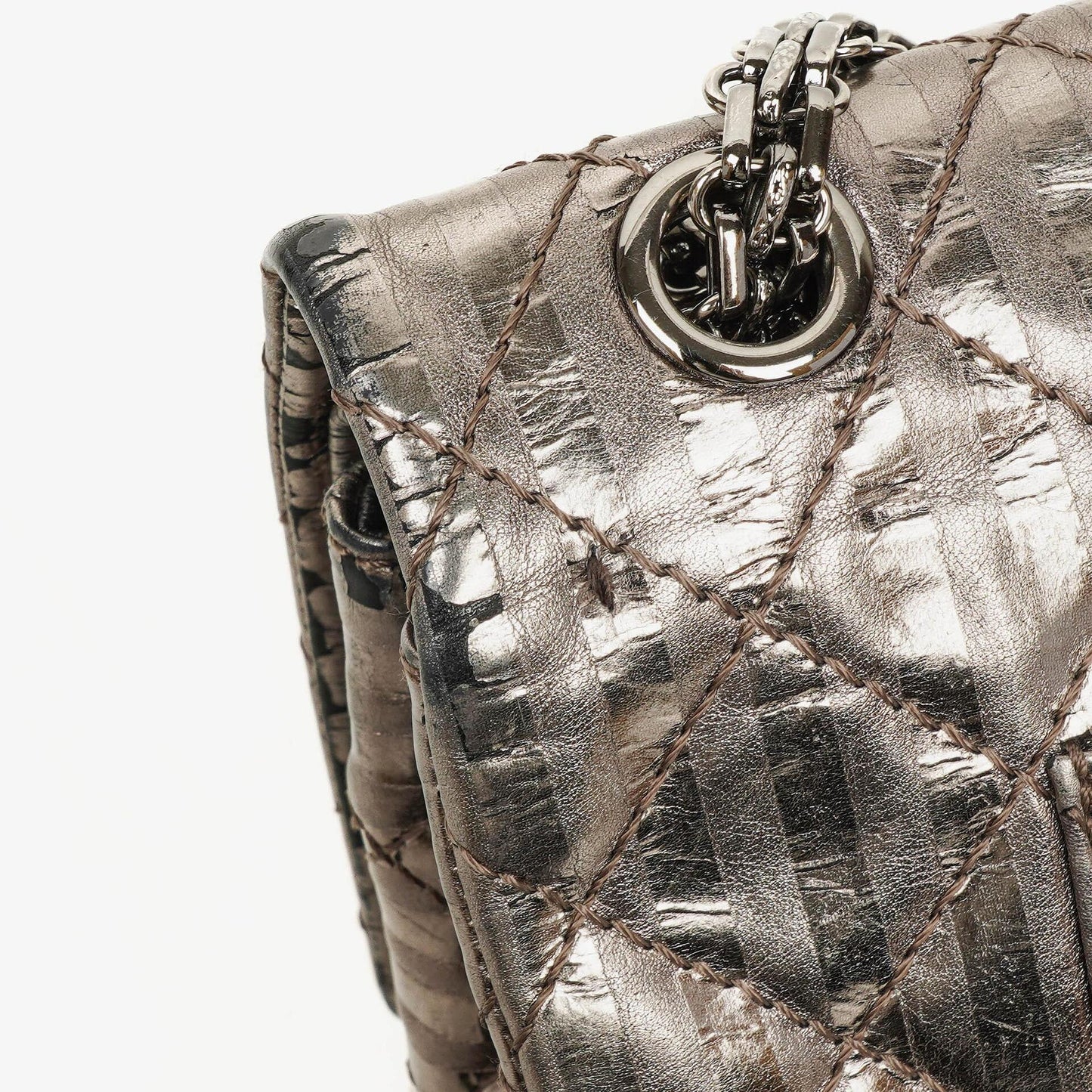 Chanel 2.55 Reissue Metallic Bronze Calfskin Striped 226 Flap Bag