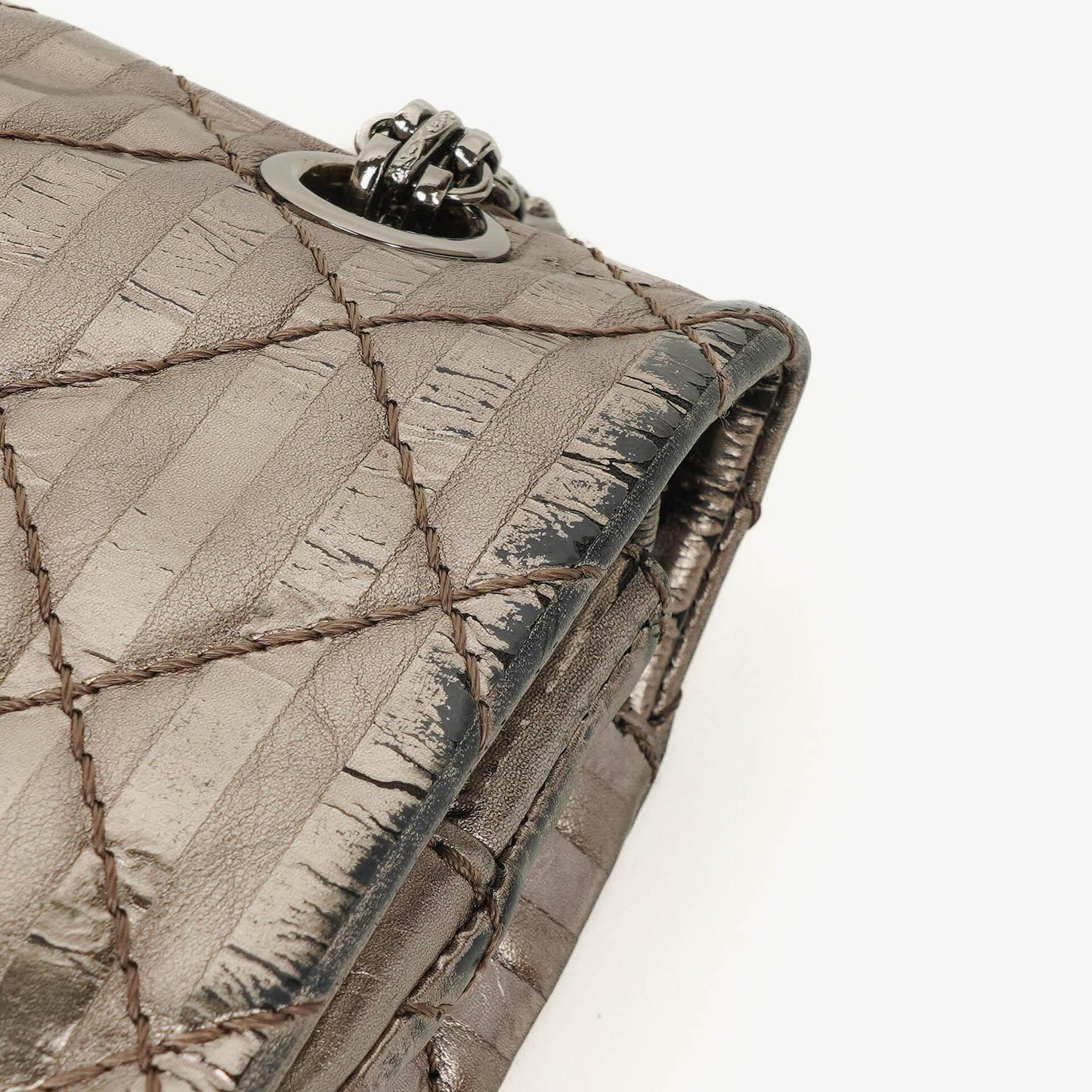 Chanel 2.55 Reissue Metallic Bronze Calfskin Striped 226 Flap Bag