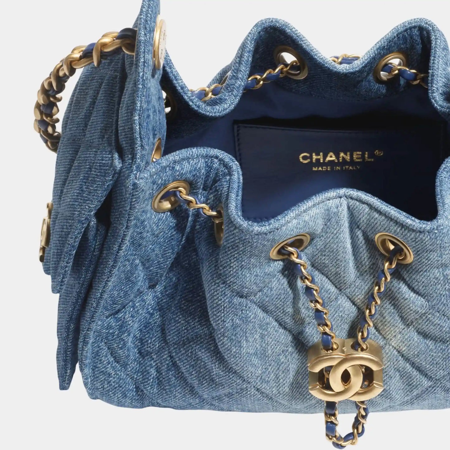 Chanel 25 Mini Handbag Washed & Gold Tone Metal