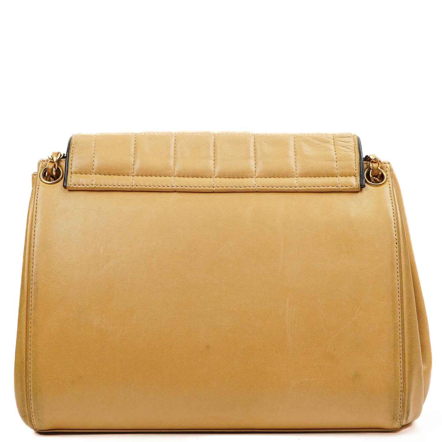 Chanel Accordion Chocolate Bar 2.55 Flap Bag Beige Quilted Lambskin, 2000-2002