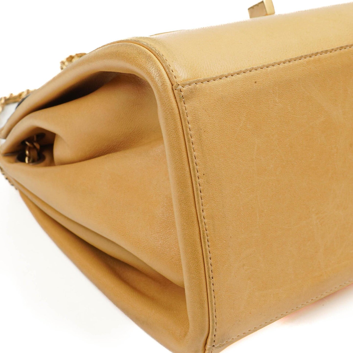 Chanel Accordion Chocolate Bar 2.55 Flap Bag Beige Quilted Lambskin, 2000-2002