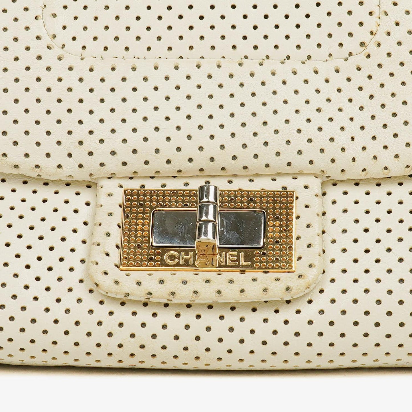 Chanel Accordion Flap Bag In Quilted Perforated Leather