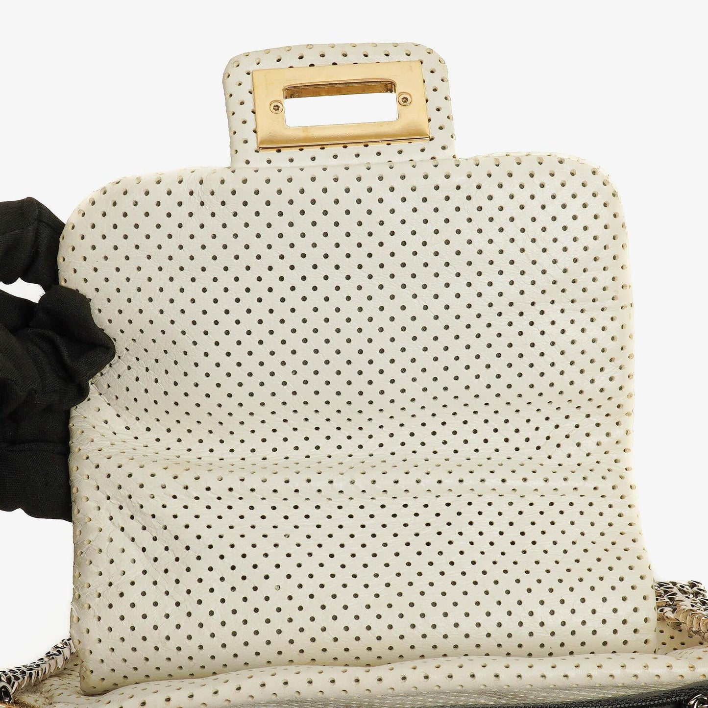 Chanel Accordion Flap Bag In Quilted Perforated Leather