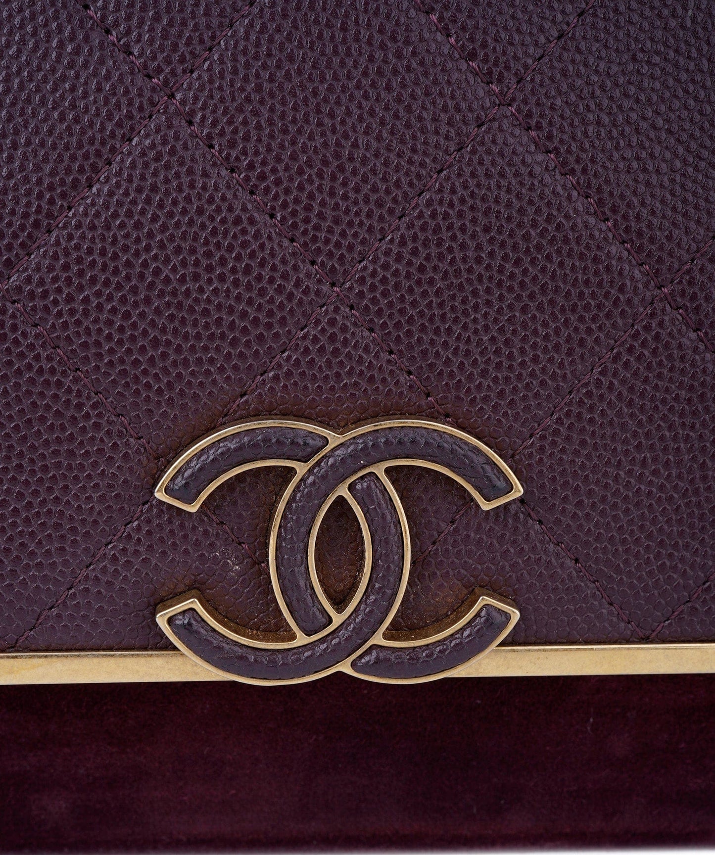Chanel Burgundy CC Suede Crossbody  ALL0869