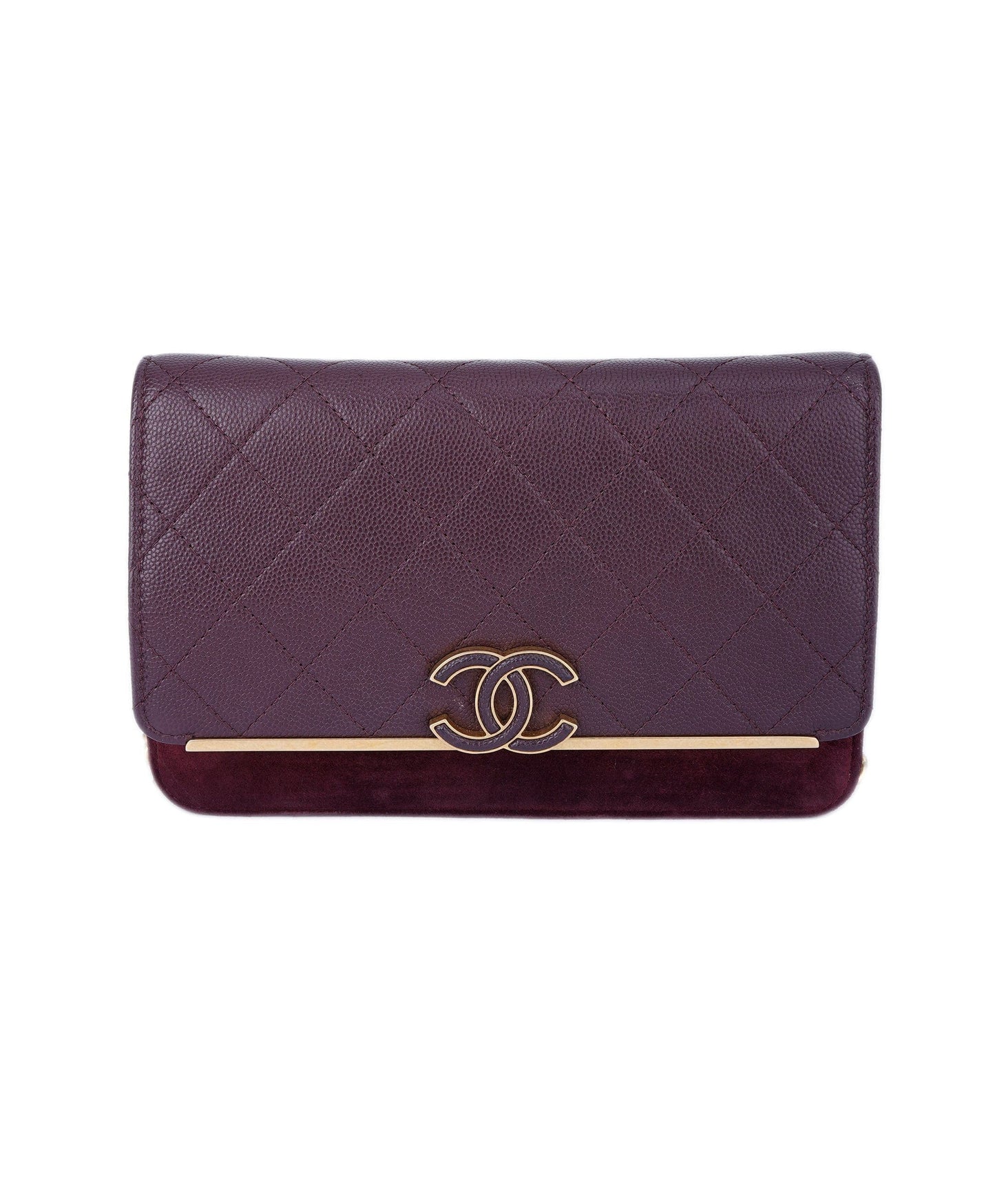 Chanel Burgundy CC Suede Crossbody  ALL0869