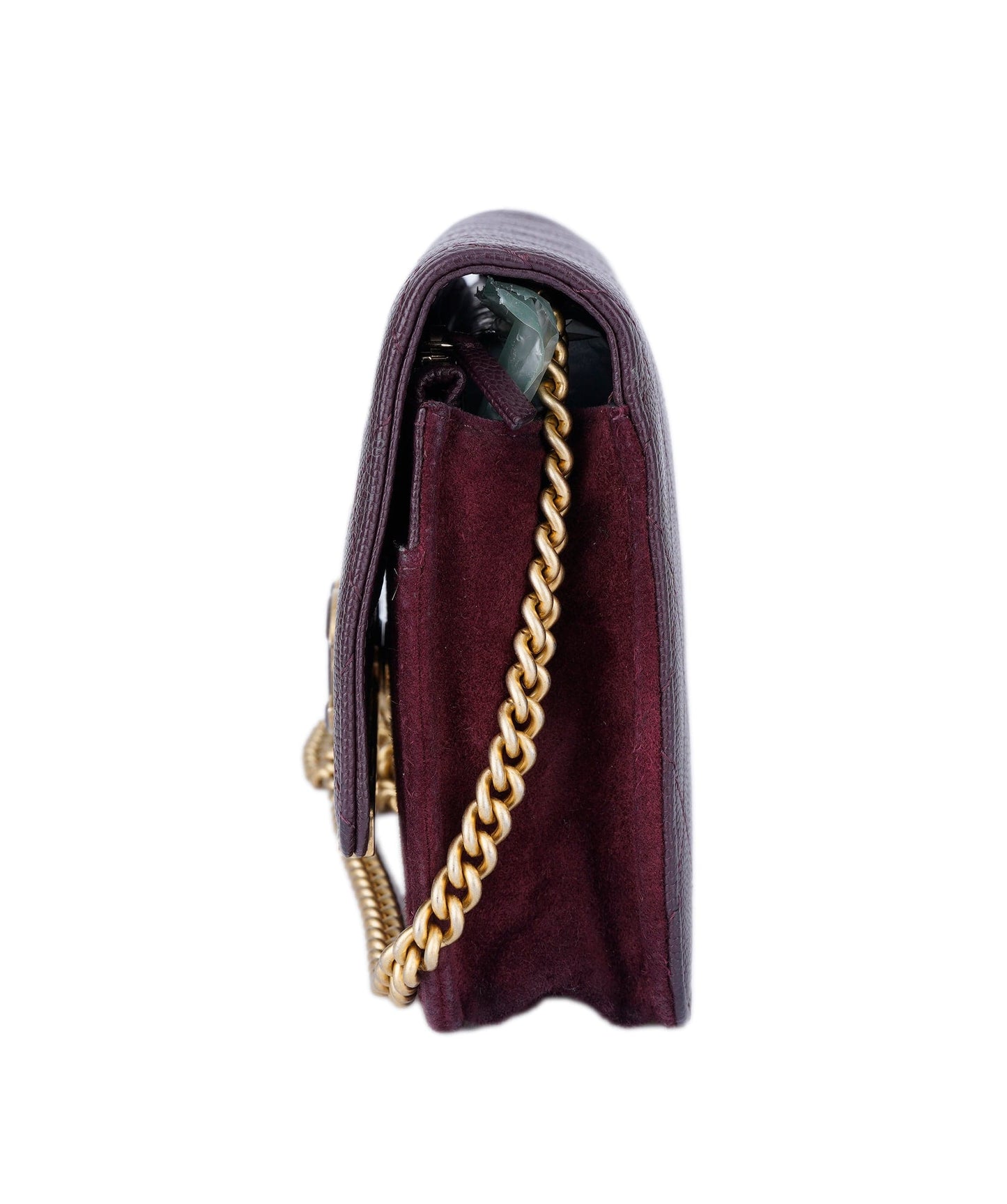 Chanel Burgundy CC Suede Crossbody  ALL0869