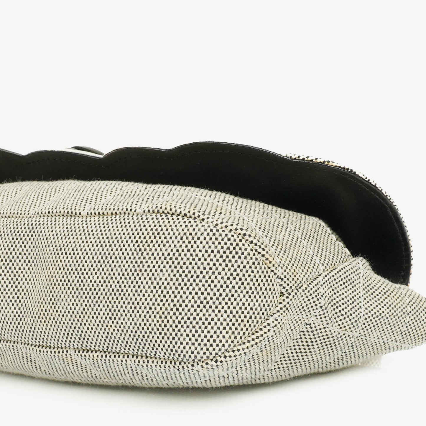 Chanel Beige Black Canvas Camellia N°5 Bag
