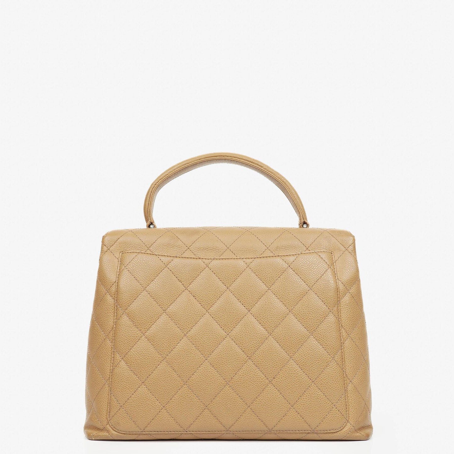 Chanel Beige Caviar Quilted Jumbo Kelly Flap Bag