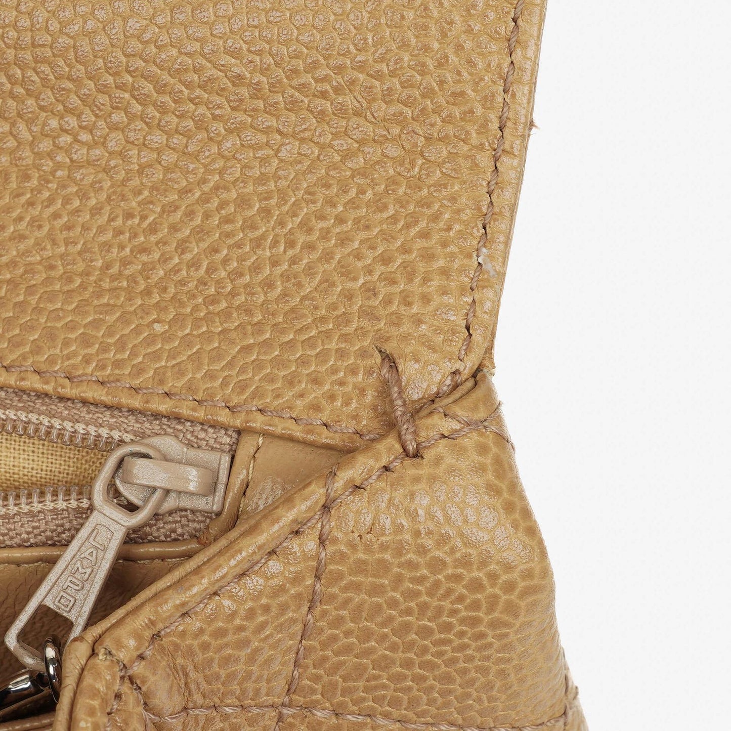 Chanel Beige Caviar Quilted Jumbo Kelly Flap Bag