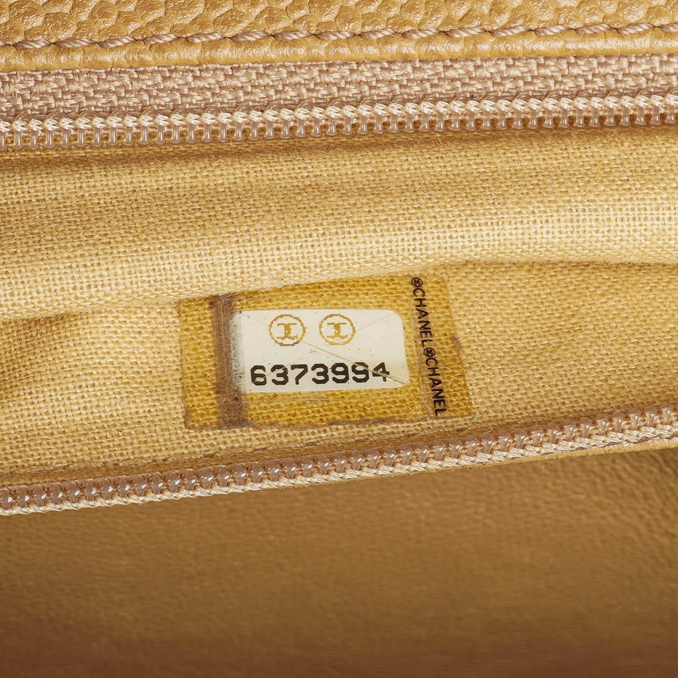 Chanel Beige Caviar Quilted Jumbo Kelly Flap Bag