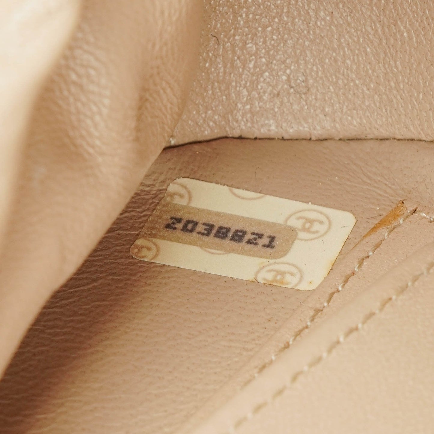 Chanel Beige Chevron Lambskin Kiss Lock Bag