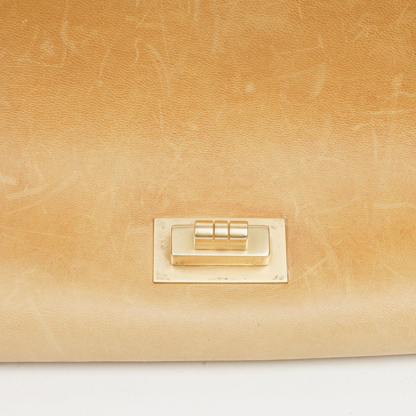 Chanel Beige Chocolate Bar Lambskin Accordion Mademoiselle Flap