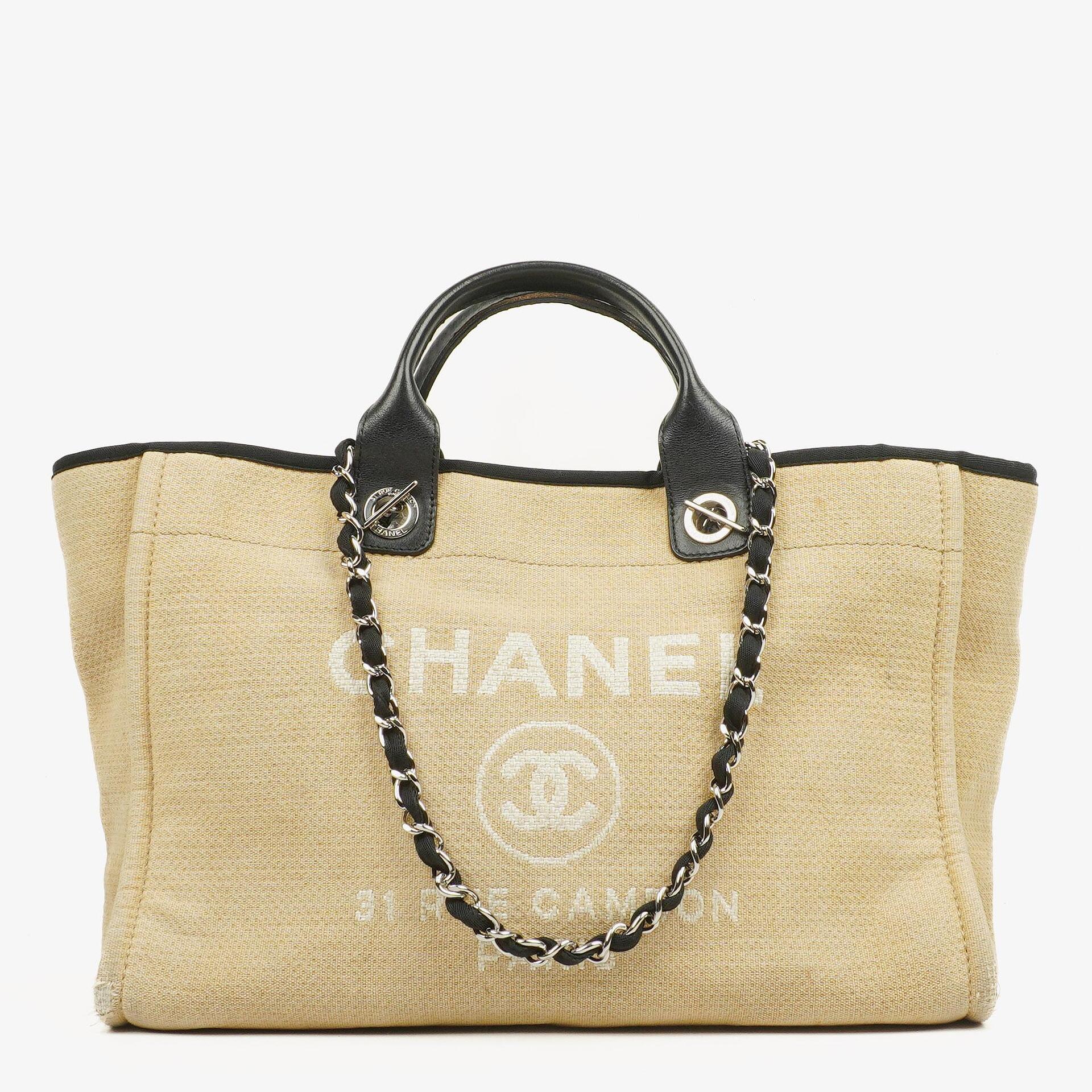 Chanel Beige Deauville Medium Tote Bag