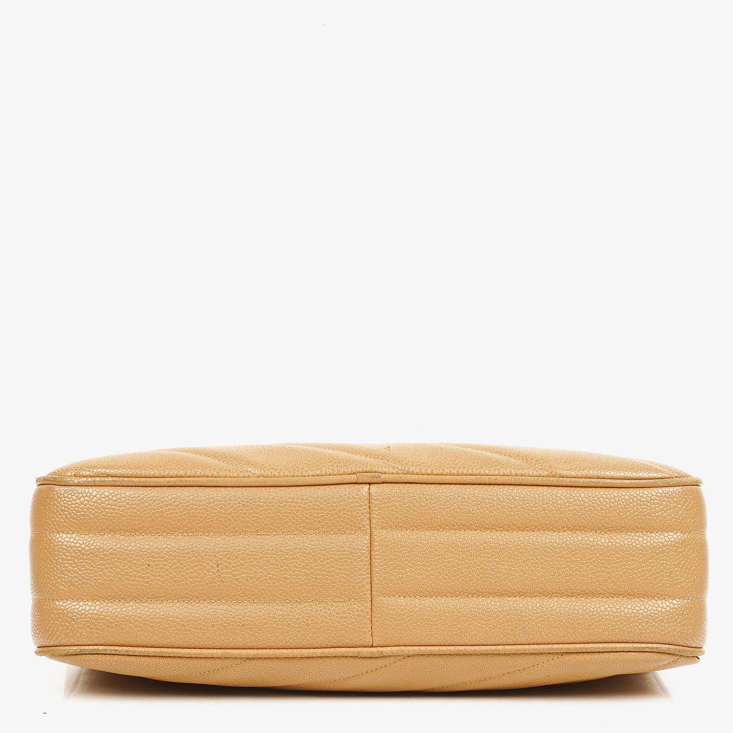 Chanel Beige Jumbo Caviar Diagonal Pocket Camera Bag