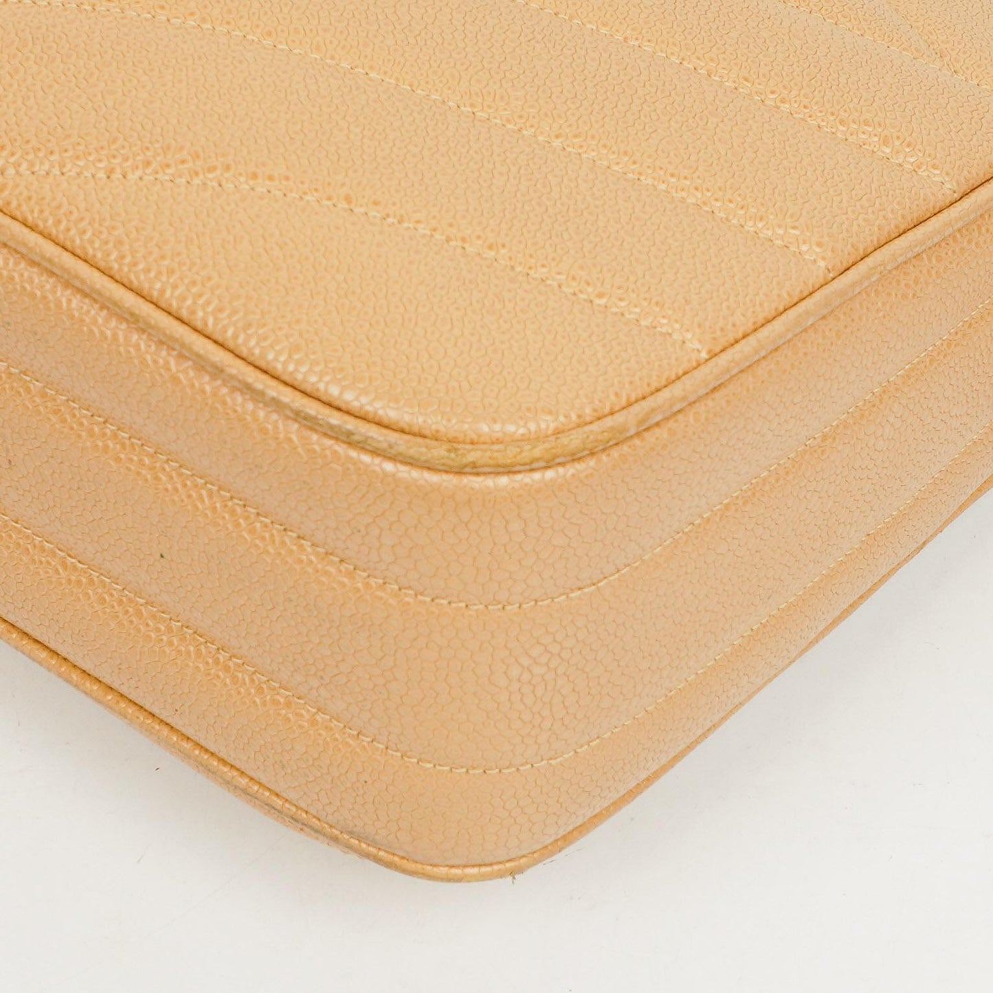 Chanel Beige Jumbo Caviar Diagonal Pocket Camera Bag