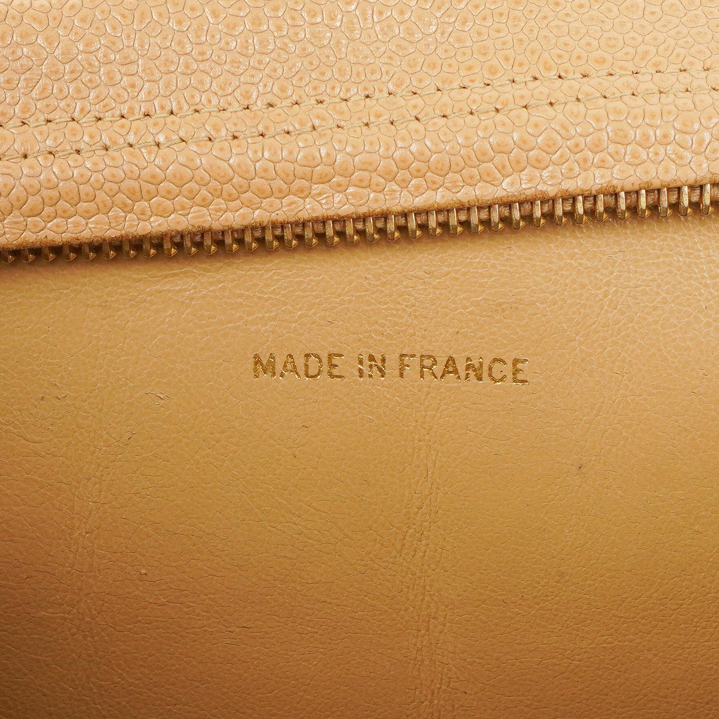 Chanel Beige Jumbo Caviar Diagonal Pocket Camera Bag