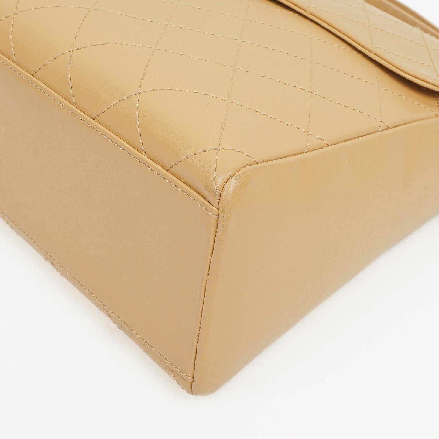 Chanel Beige Lambskin Straight Flap Bag, 1997-1999