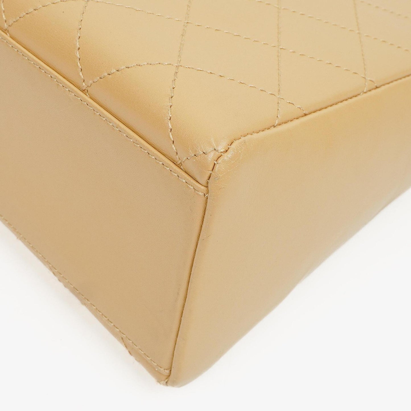 Chanel Beige Lambskin Straight Flap Bag, 1997-1999