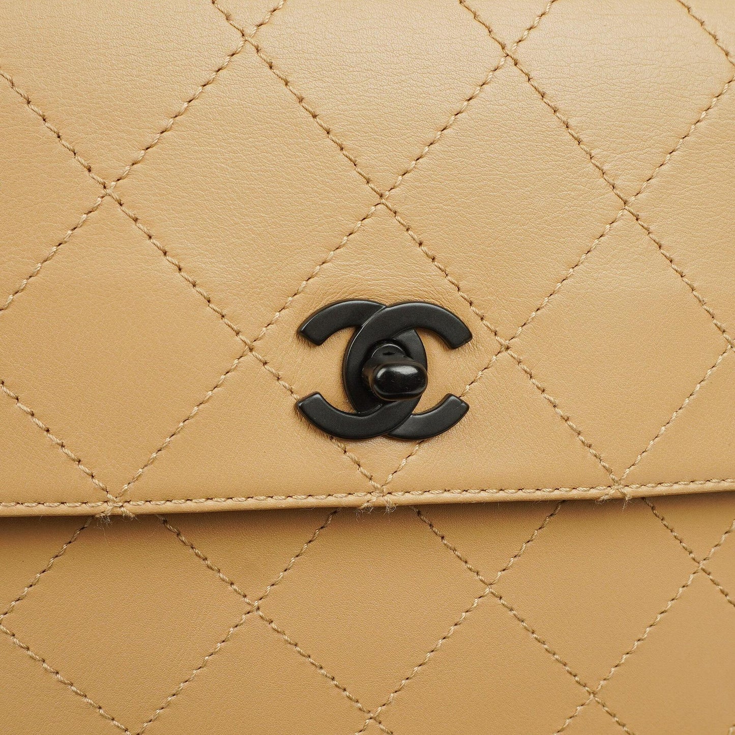 Chanel Beige Lambskin Straight Flap Bag, 1997-1999